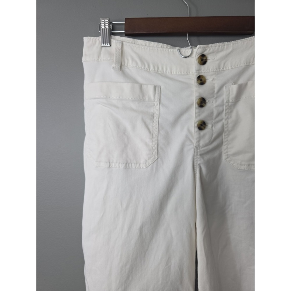 Sonoma Pants Womens Khaki Sailor Cropped Size 10 White/Ivory 30x25 High Waist - Picture 2 of 13